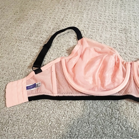 Parfait Quartz Pink Underwire Bra Sz 32K Full Figured Sexy Plunge Romina P5522 - Picture 9 of 14